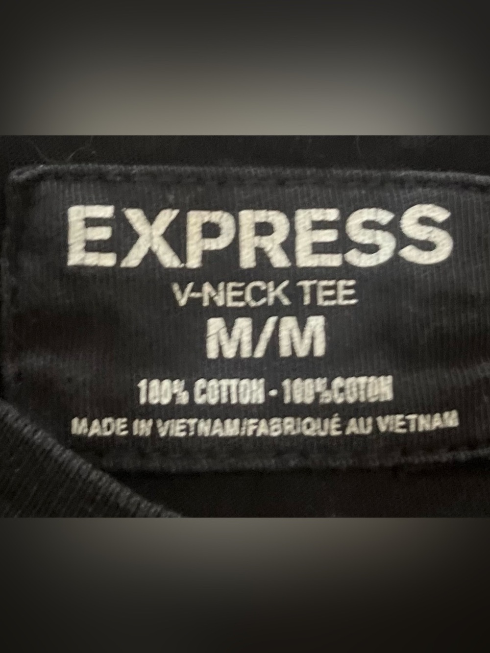 Express Men’s Black & White Striped V-Neck Tee - Picture 3 of 7